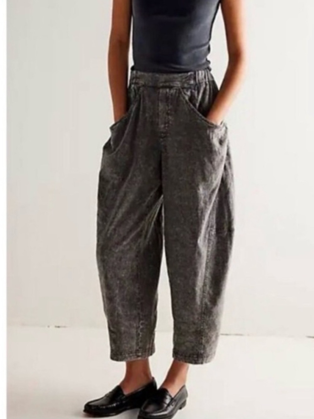 Free People High Road Barrel Linen Blend Pants